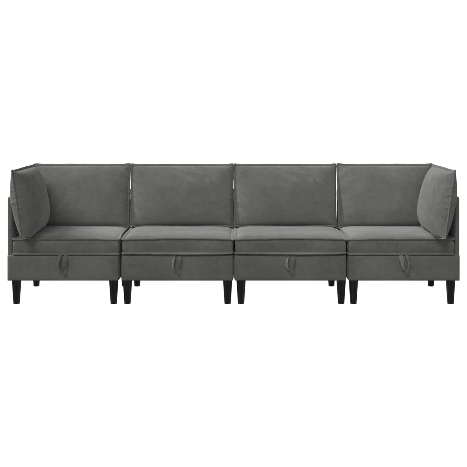 Woonkamer Meubelset met kussen 4 pcs Donkergrijs Fluweel