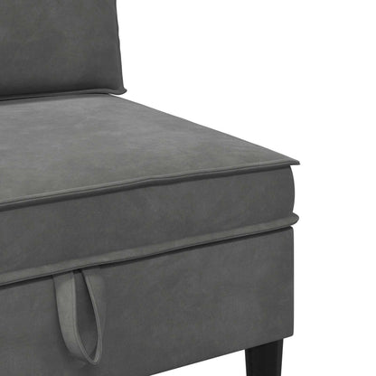 Woonkamer Meubelset met kussen 4 pcs Donkergrijs Fluweel