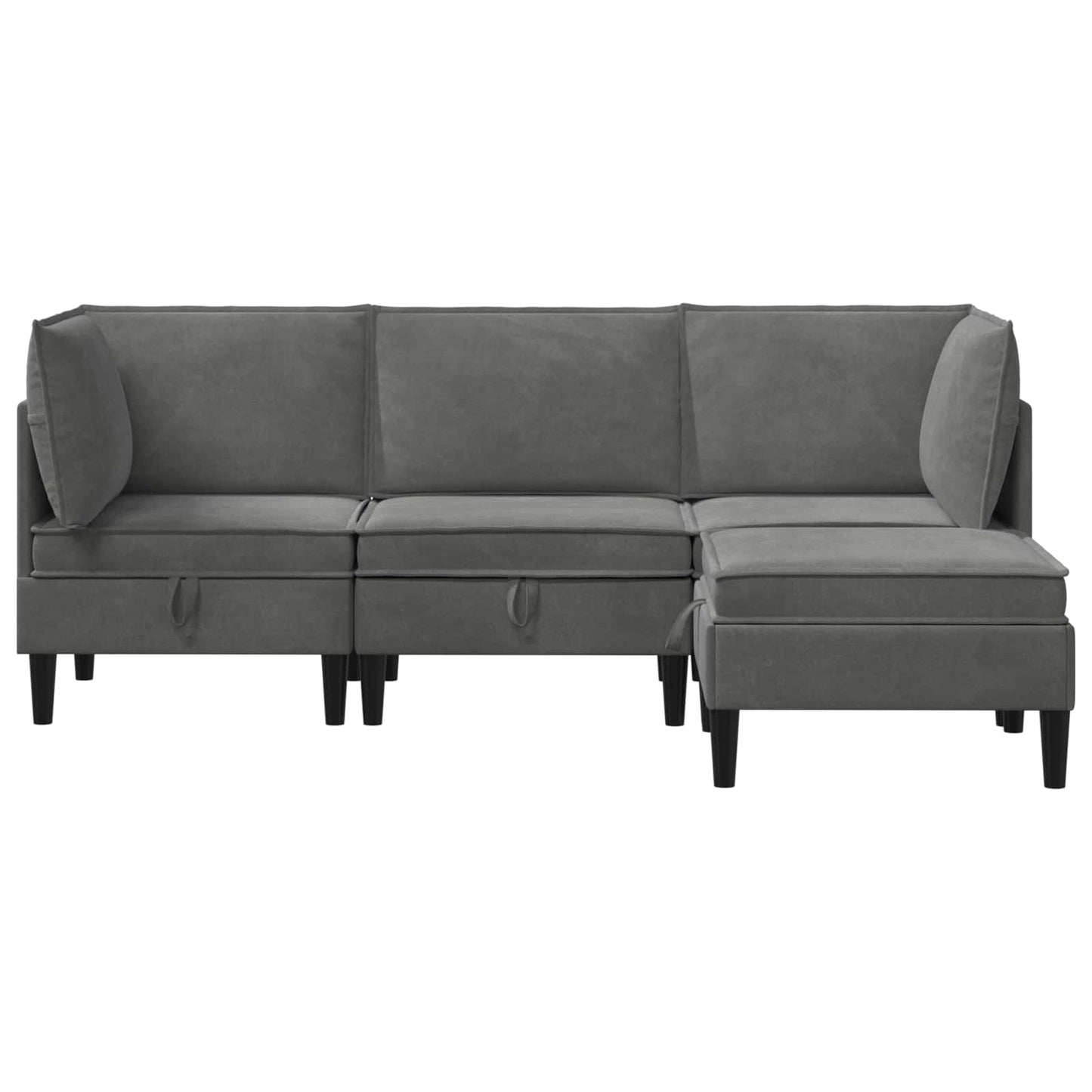 Woonkamer Meubelset met kussen 4 pcs Donkergrijs Fluweel