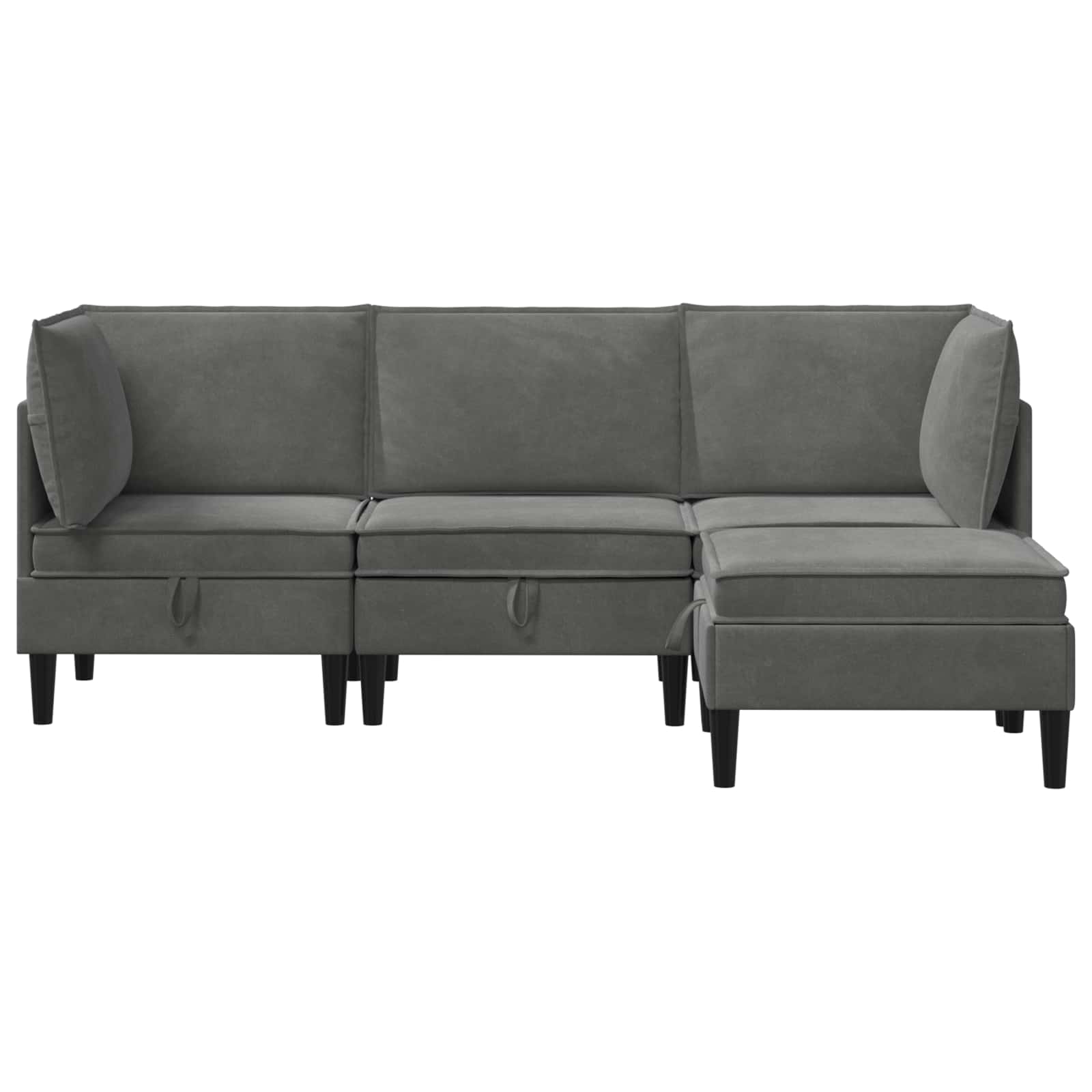 Woonkamer Meubelset met kussen 4 pcs Donkergrijs Fluweel