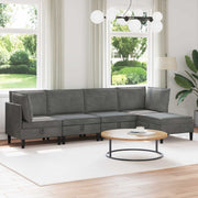 Woonkamerset donkergrijs fluweel 280x140x82 cm