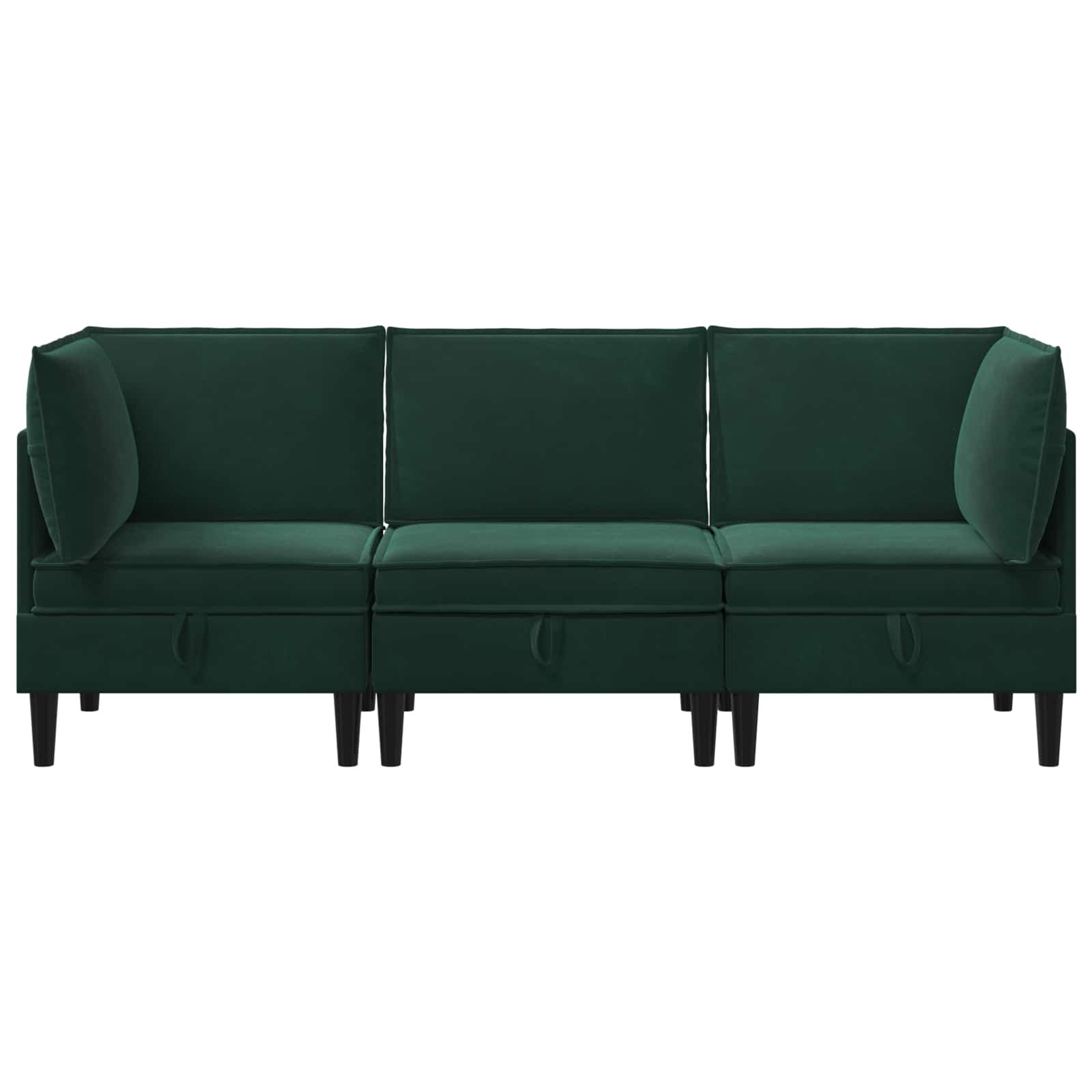 Woonkamer Meubelset met kussen 3 pcs Donkergroen Fluweel