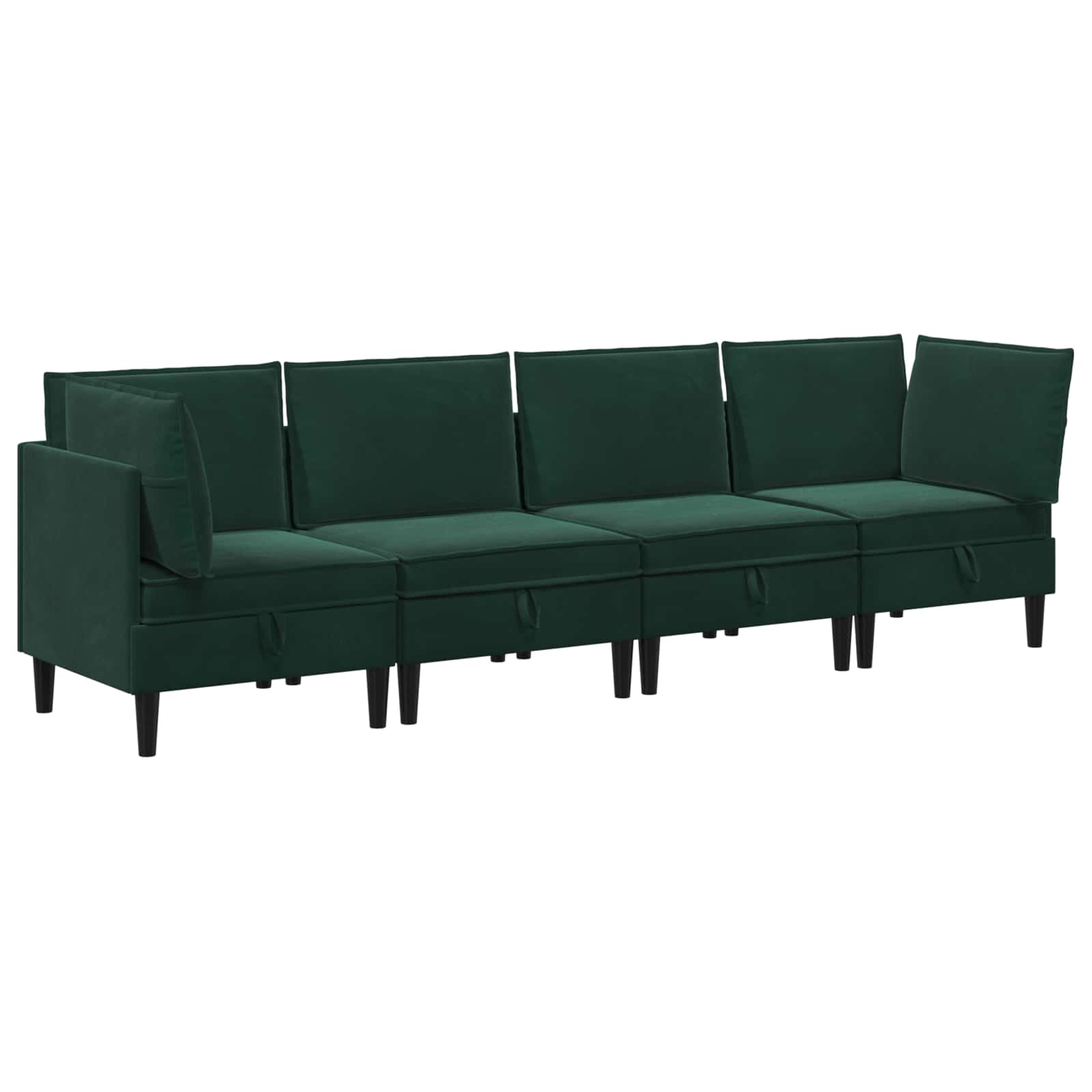 Woonkamer Meubelset met kussen 4 pcs Donkergroen Fluweel