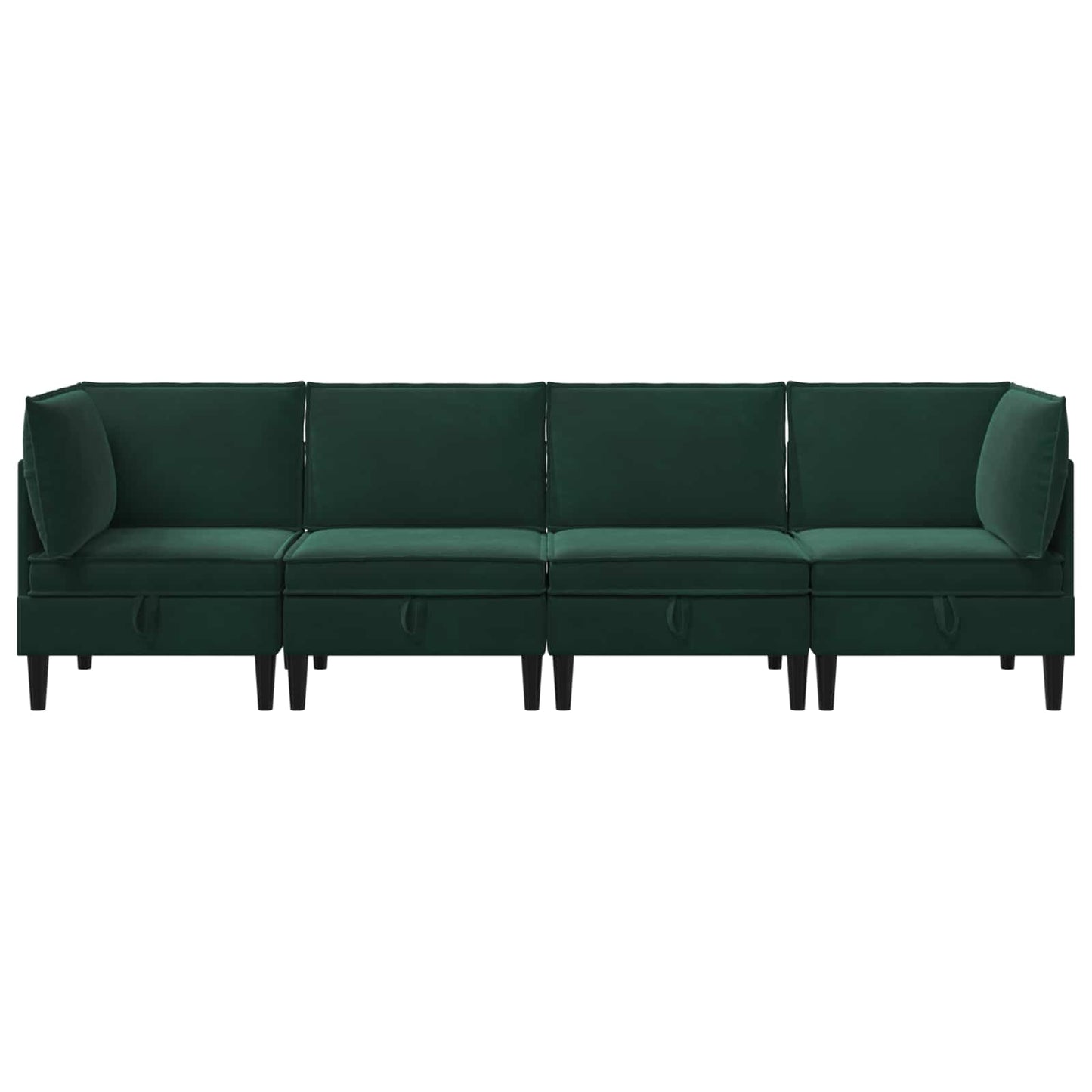 Woonkamer Meubelset met kussen 4 pcs Donkergroen Fluweel