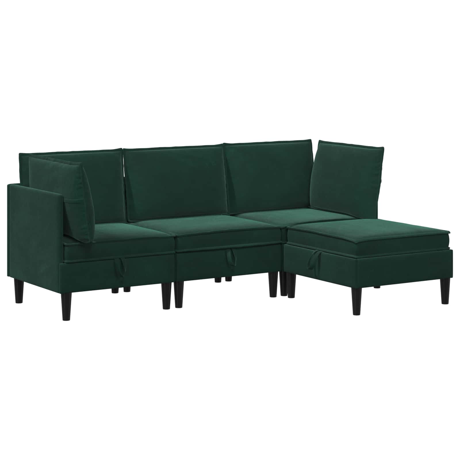 Woonkamer Meubelset met kussen 4 pcs Donkergroen Fluweel