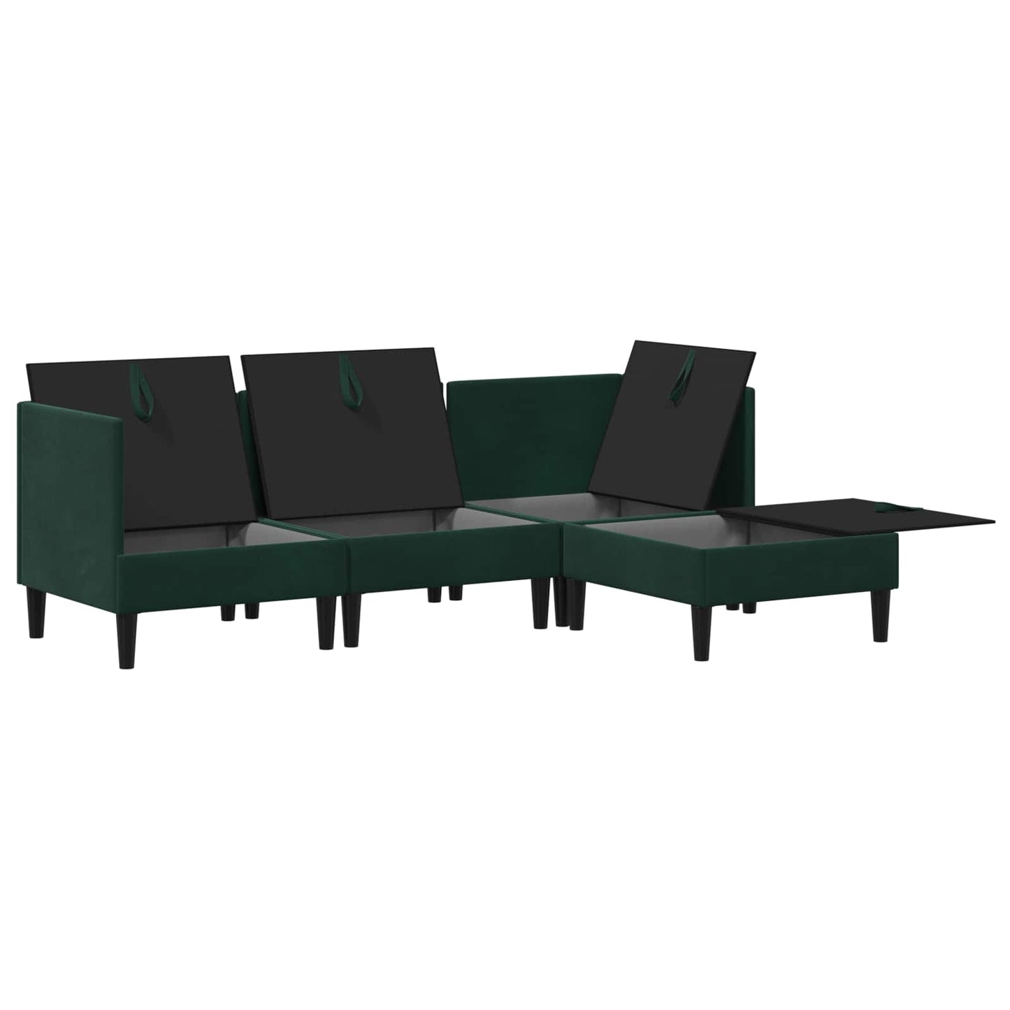 Woonkamer Meubelset met kussen 4 pcs Donkergroen Fluweel