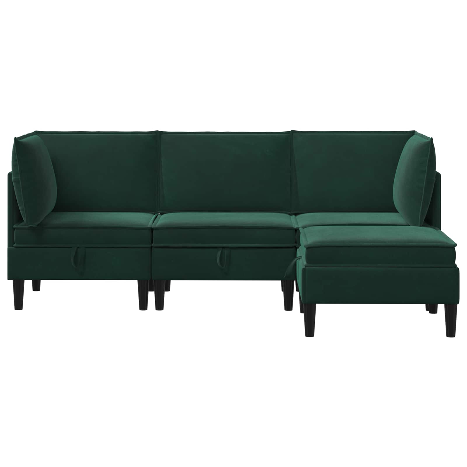 Woonkamer Meubelset met kussen 4 pcs Donkergroen Fluweel