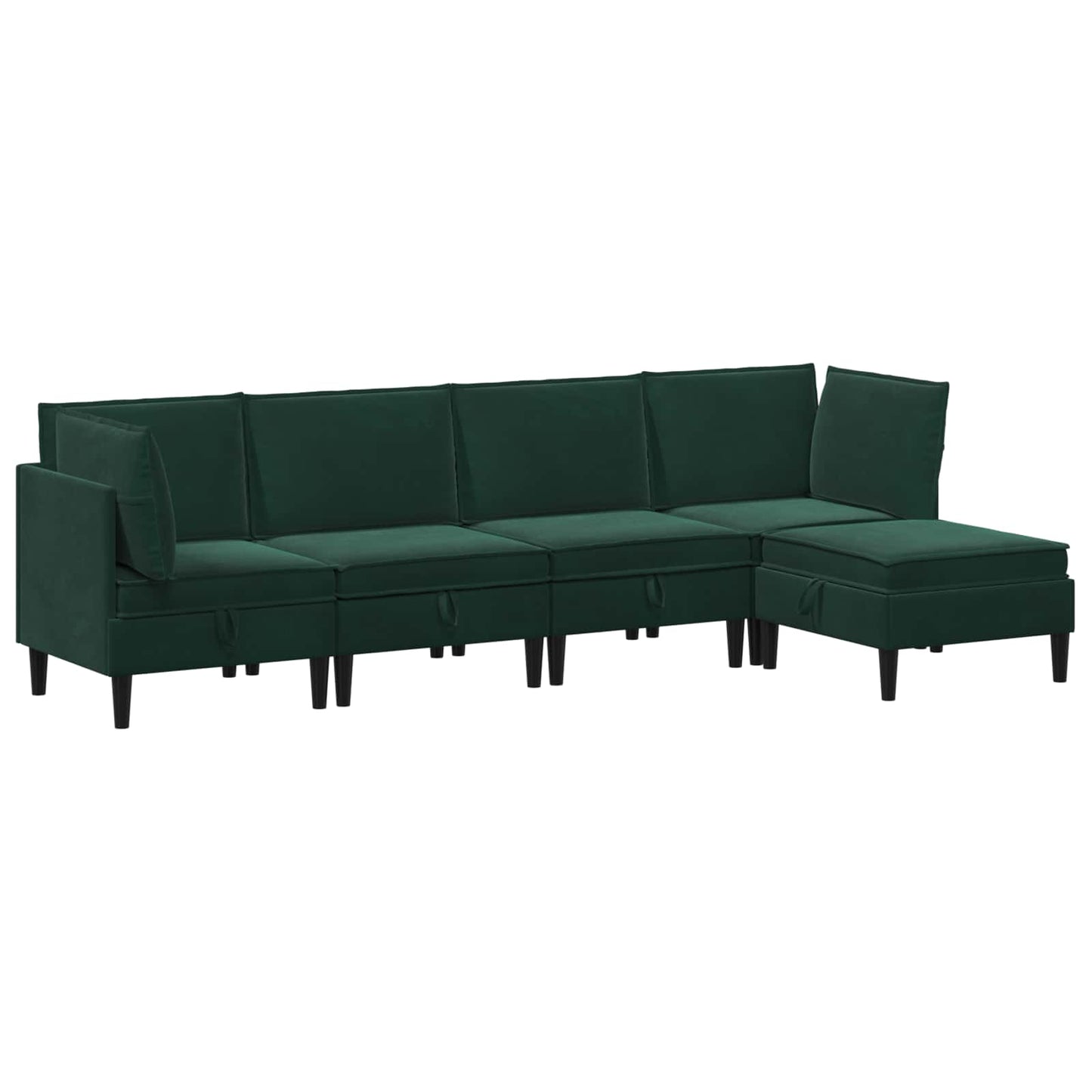 Woonkamer Meubelset met kussen 5 pcs Donkergroen Fluweel