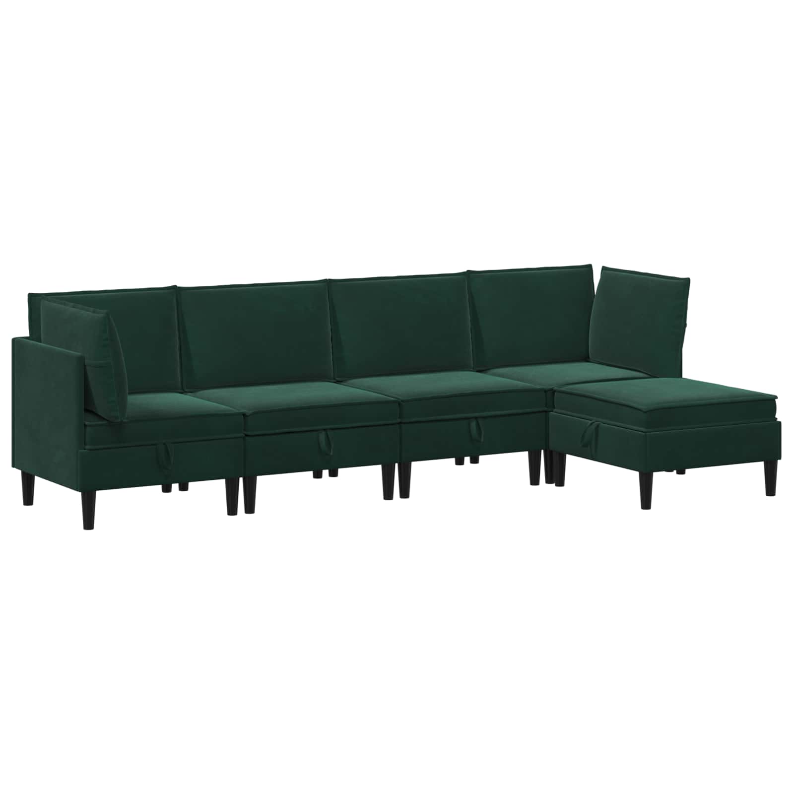 Woonkamer Meubelset met kussen 5 pcs Donkergroen Fluweel