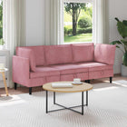 Living Room Furniture Set with Cushion and Storage 3 pcs Pink Velvet