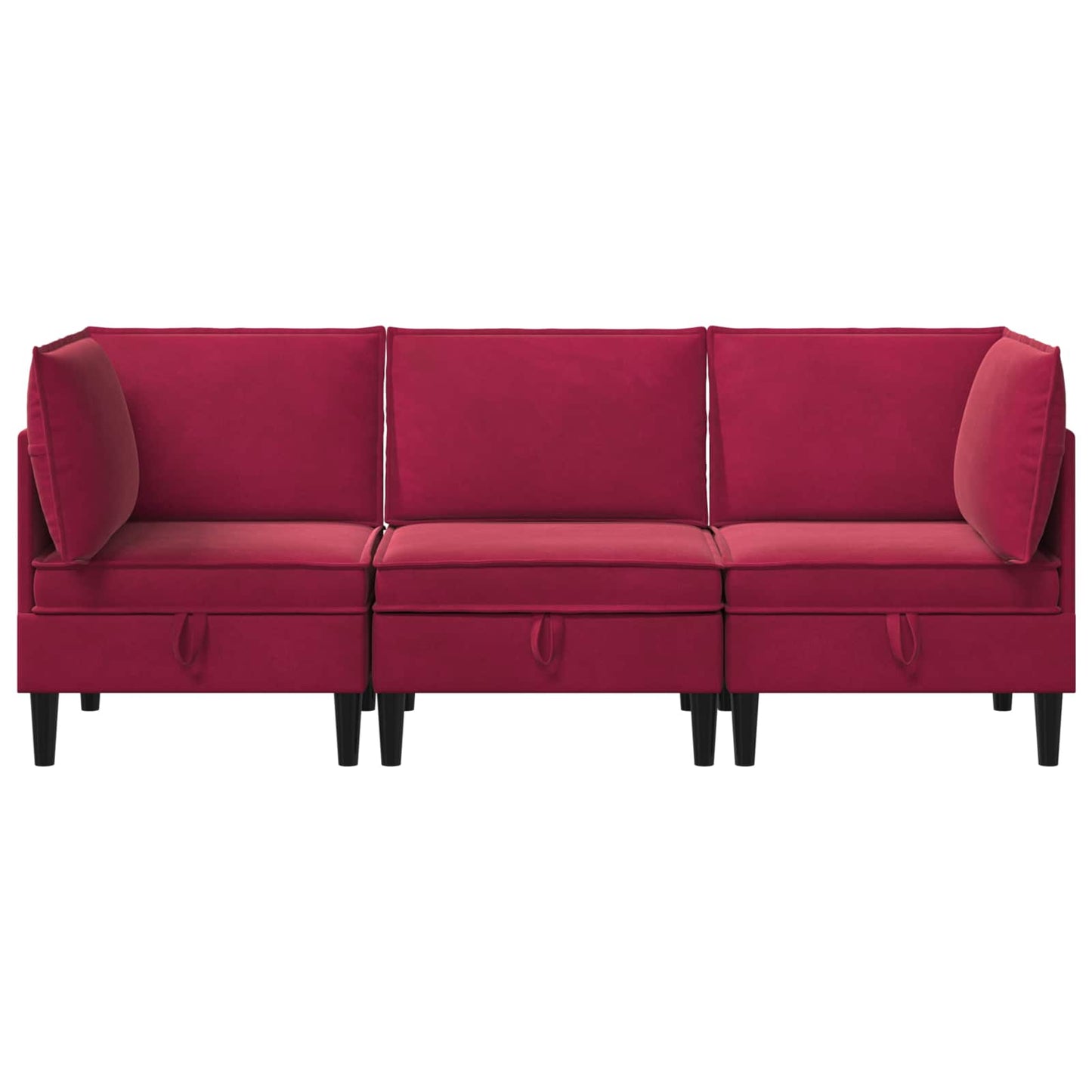 Woonkamer Meubelset met kussen 3 pcs Wijnrood Fluweel