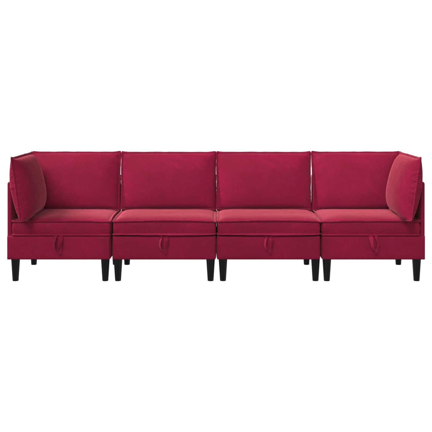 Woonkamer Meubelset met kussen 4 pcs Wijnrood Fluweel