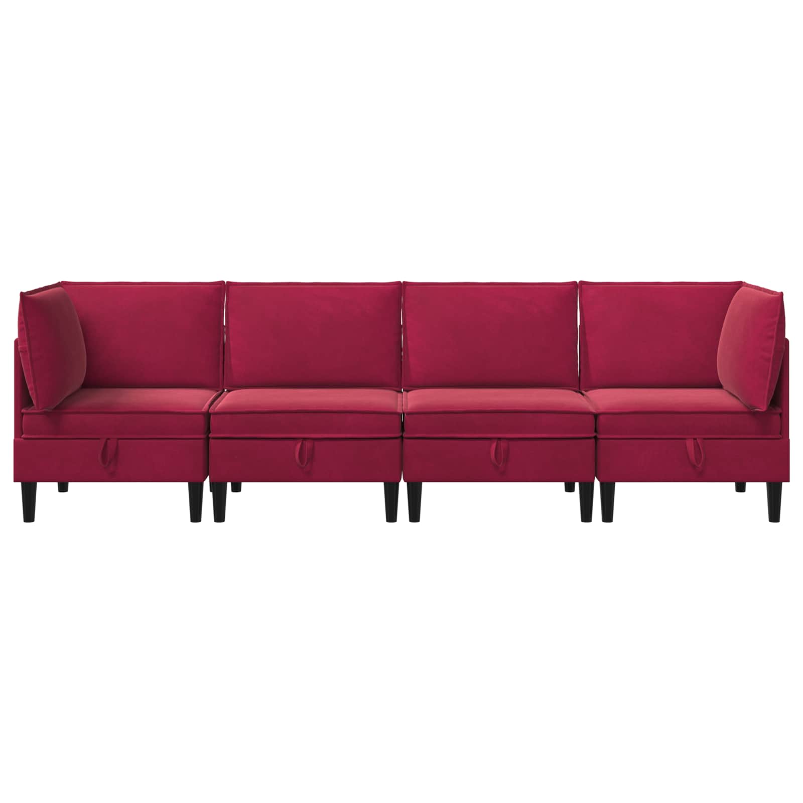 Woonkamer Meubelset met kussen 4 pcs Wijnrood Fluweel