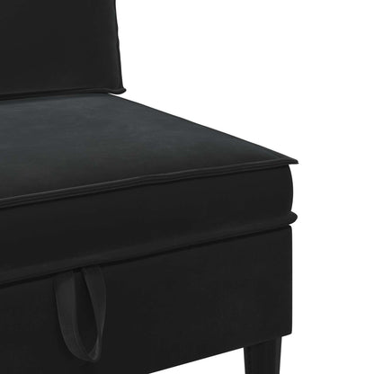 Woonkamer Meubelset met kussen met opslag 3 pcs Zwart Fluweel