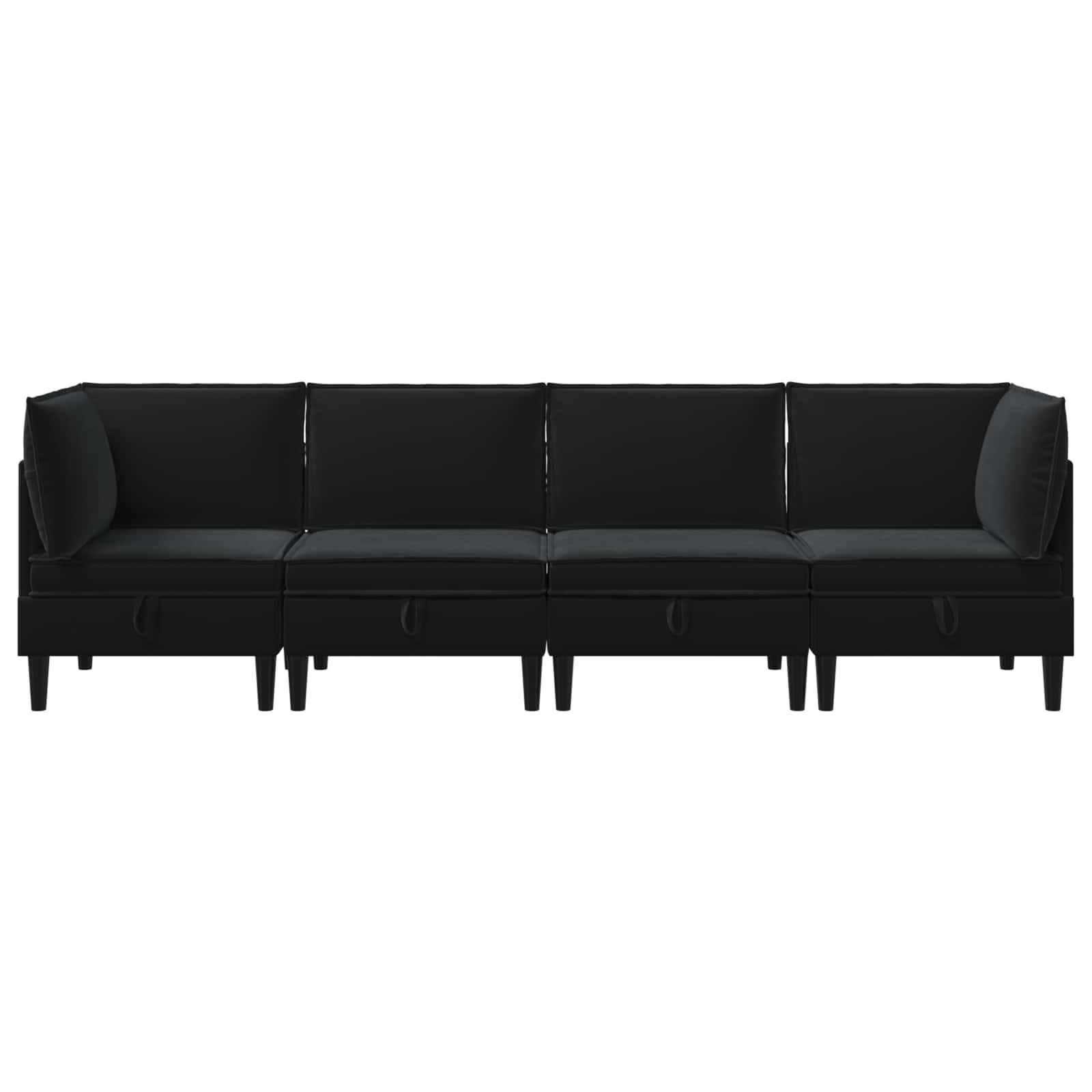 Woonkamer Meubelset met kussen met opslag 4 pcs Zwart Fluweel