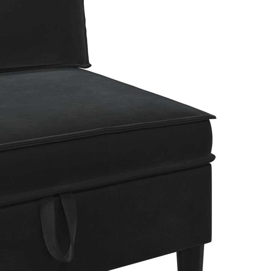 Woonkamer Meubelset met kussen met opslag 4 pcs Zwart Fluweel
