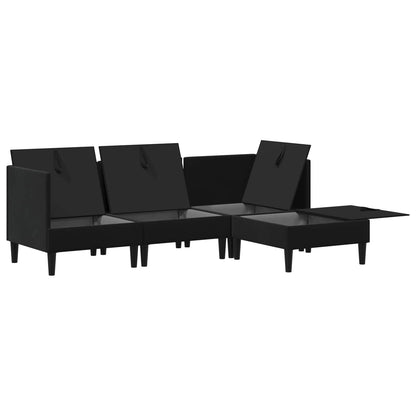 Woonkamer Meubelset met kussen met opslag 4 pcs Zwart Fluweel