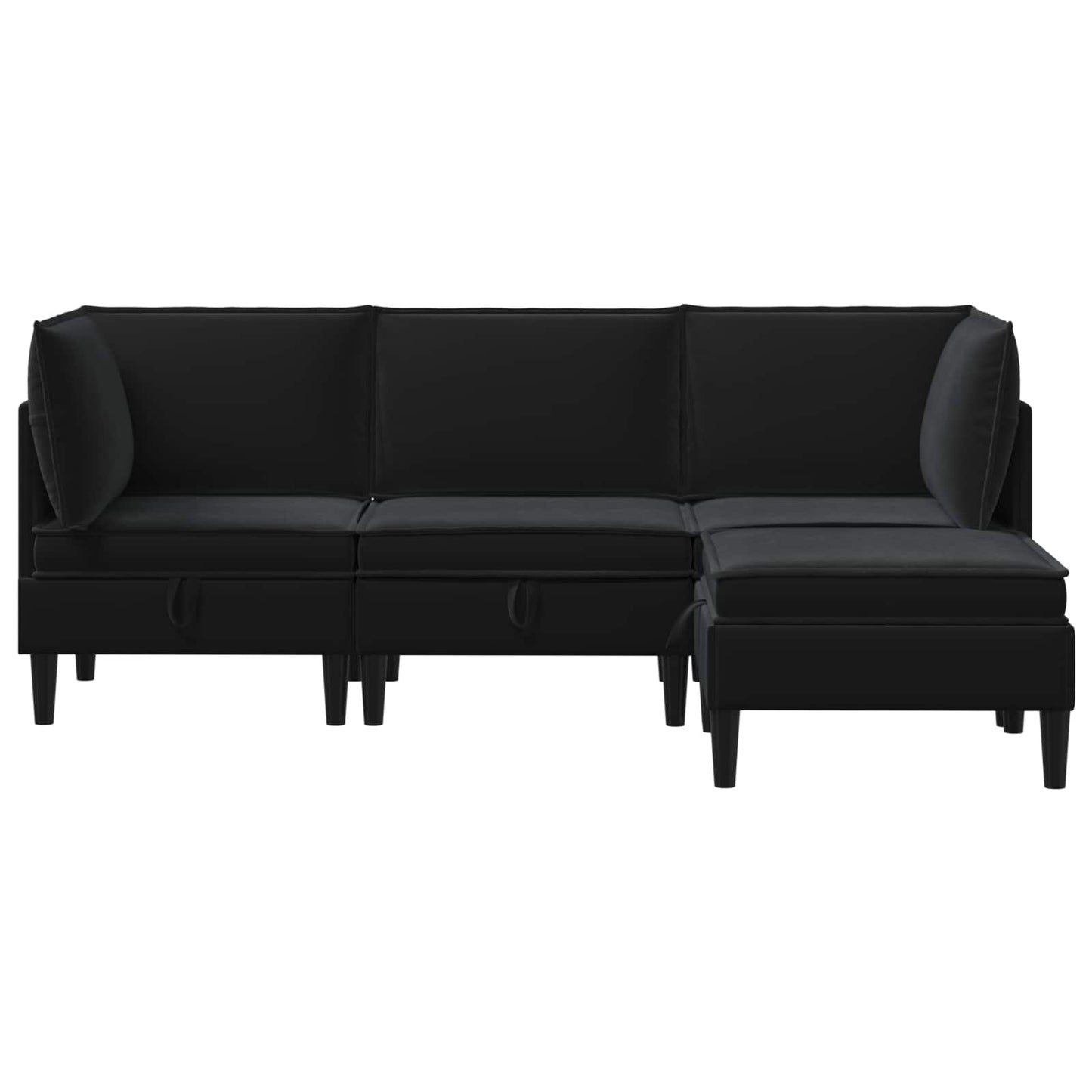 Woonkamer Meubelset met kussen met opslag 4 pcs Zwart Fluweel