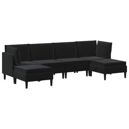Woonkamer Meubelset met kussen met opslag 6 pcs Zwart Fluweel