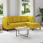 Living Room Furniture Set with Cushion with Storage 4 pcs Yellow Velvet