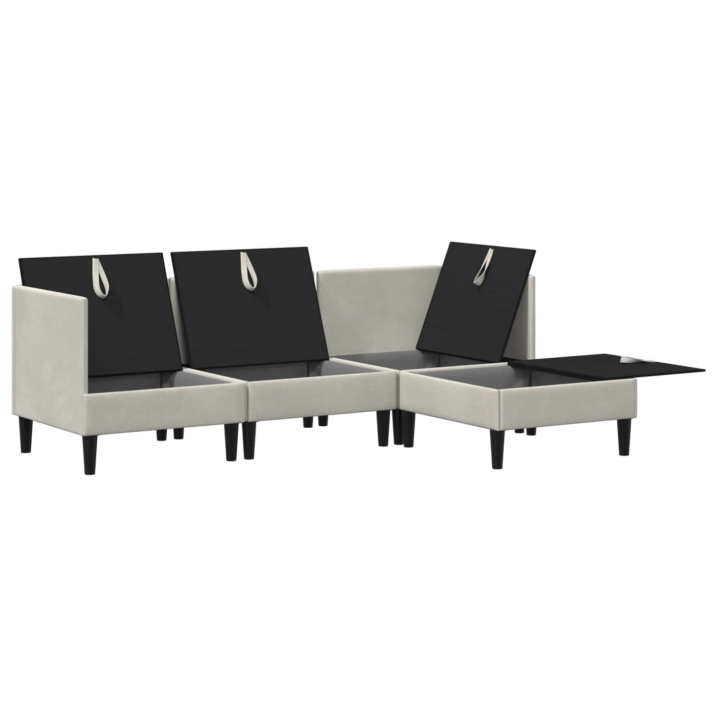 Woonkamer Meubelset met kussen 4 pcs Crèmekleurig Fluweel