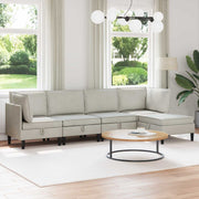 Woonkamerset crèmekleurig fluweel 280x140x82 cm