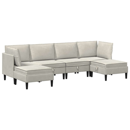 Woonkamer Meubelset met kussen 6 pcs Crèmekleurig Fluweel