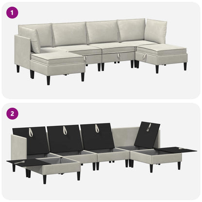 Woonkamer Meubelset met kussen 6 pcs Crèmekleurig Fluweel
