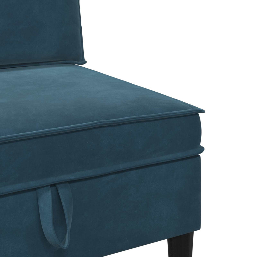 Woonkamer Meubelset met kussen met opslag 3 pcs Blauw Fluweel