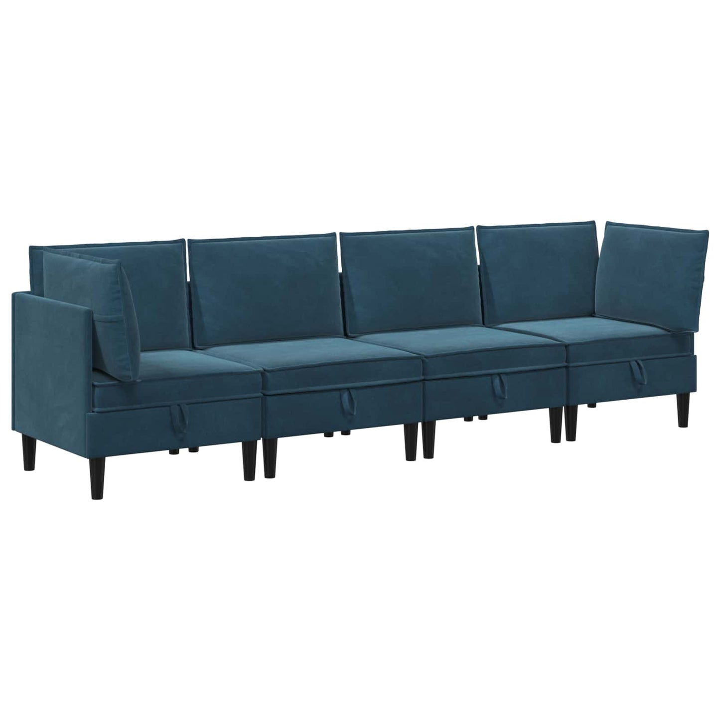 Woonkamer Meubelset met kussen met opslag 4 pcs Blauw Fluweel