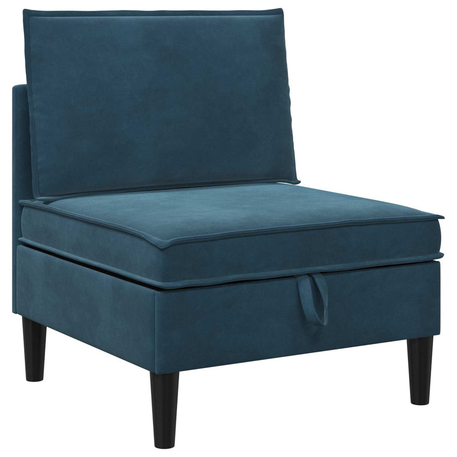 Woonkamer Meubelset met kussen met opslag 4 pcs Blauw Fluweel