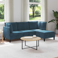 Woonkamer Meubelset met kussen met opslag 4 pcs Blauw Fluweel
