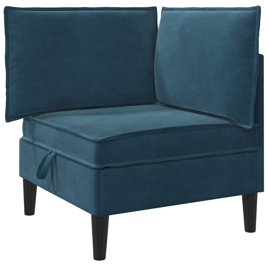 Woonkamer Meubelset met kussen met opslag 4 pcs Blauw Fluweel