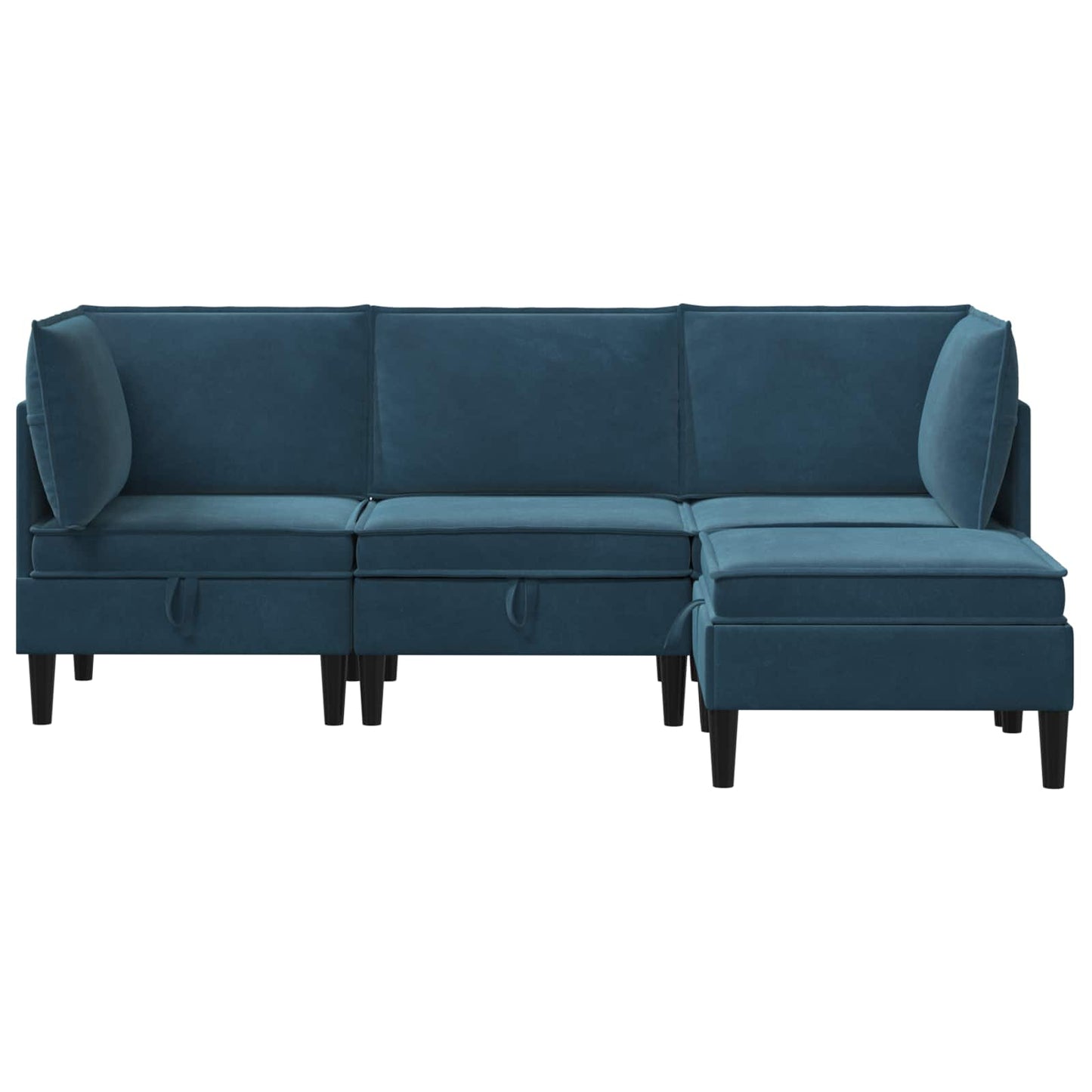 Woonkamer Meubelset met kussen met opslag 4 pcs Blauw Fluweel