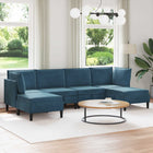 Living Room Furniture Set with Cushion and Storage 6 pcs Blue Velvet