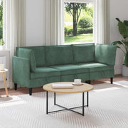 Woonkamerset zeegroen fluweel 210x70x82 cm