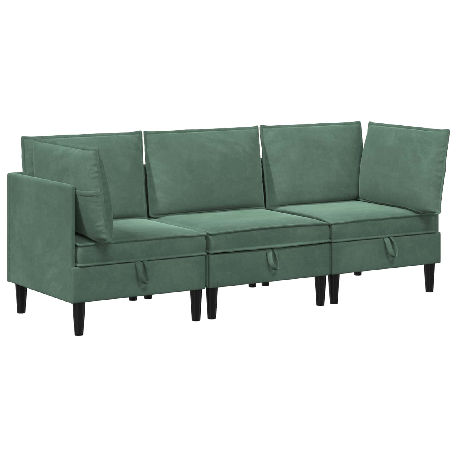 Woonkamer Meubelset met kussen 3 pcs Zeegroen Fluweel