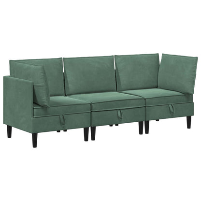 Woonkamer Meubelset met kussen 3 pcs Zeegroen Fluweel