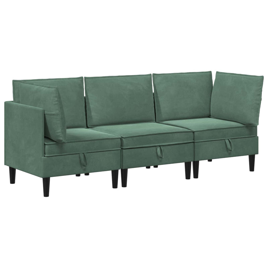 Woonkamer Meubelset met kussen 3 pcs Zeegroen Fluweel