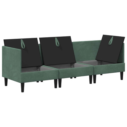 Woonkamer Meubelset met kussen 3 pcs Zeegroen Fluweel