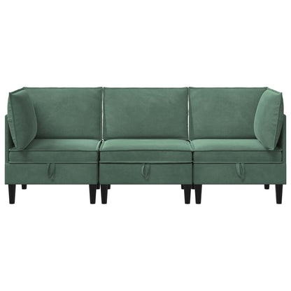 Woonkamer Meubelset met kussen 3 pcs Zeegroen Fluweel