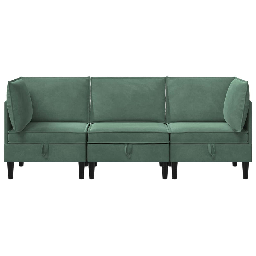 Woonkamer Meubelset met kussen 3 pcs Zeegroen Fluweel