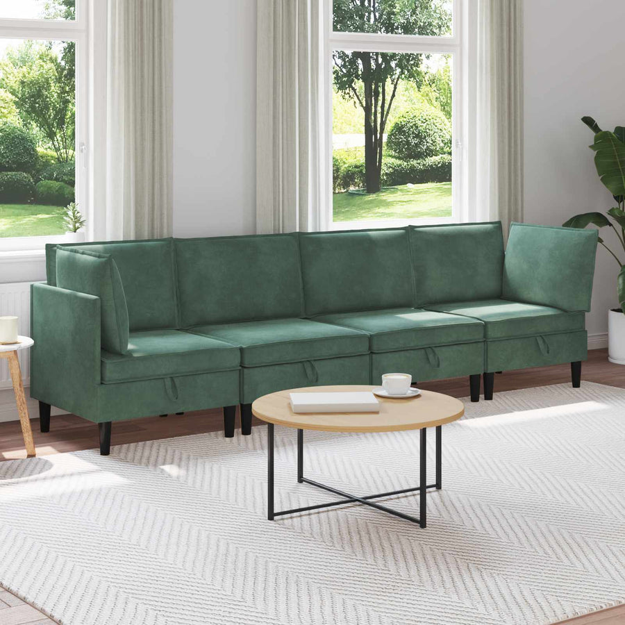 Woonkamer Meubelset met kussen 4 pcs Zeegroen Fluweel