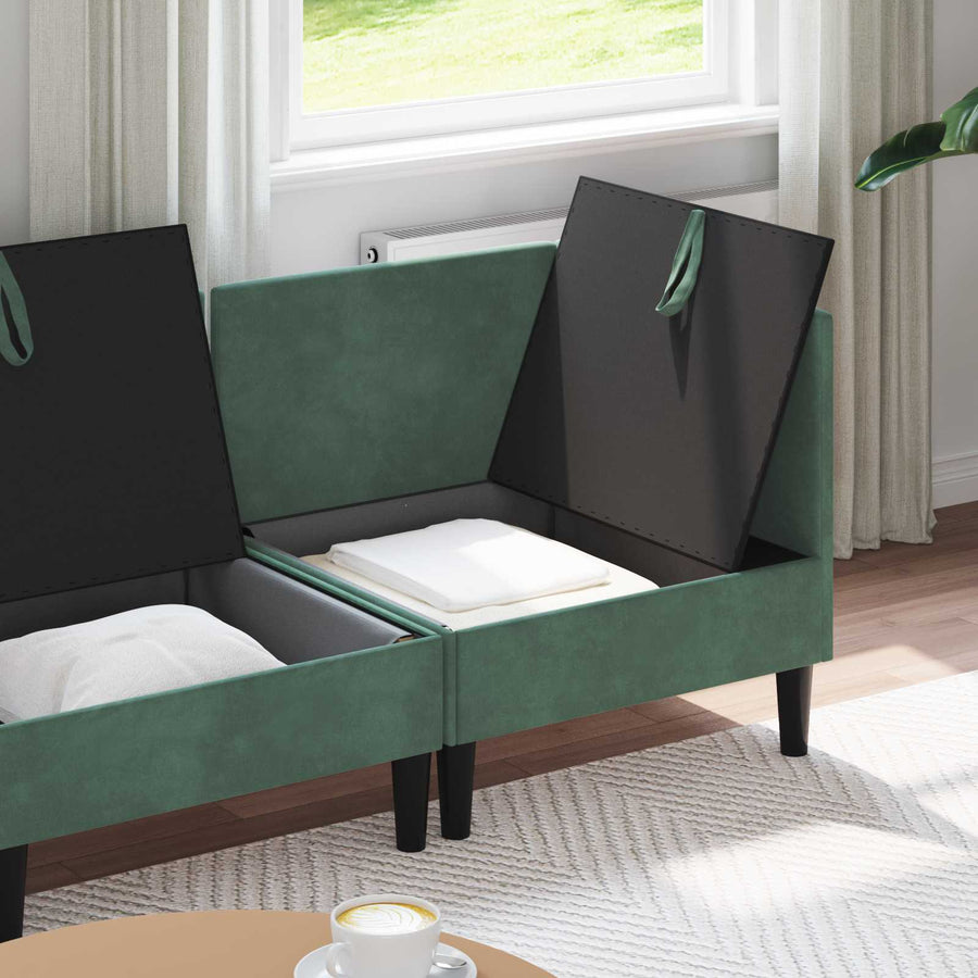 Woonkamer Meubelset met kussen 4 pcs Zeegroen Fluweel