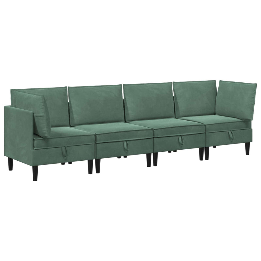 Woonkamer Meubelset met kussen 4 pcs Zeegroen Fluweel