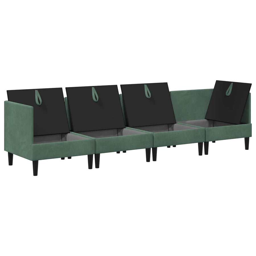 Woonkamer Meubelset met kussen 4 pcs Zeegroen Fluweel