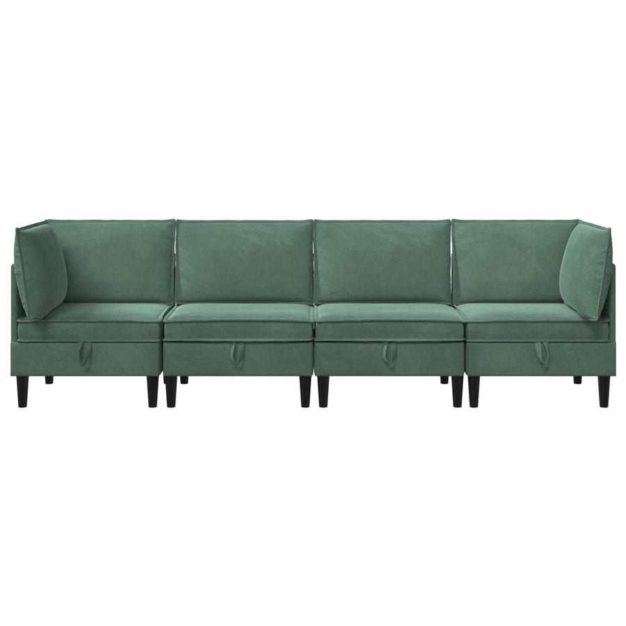 Woonkamer Meubelset met kussen 4 pcs Zeegroen Fluweel