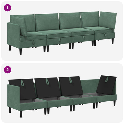 Woonkamer Meubelset met kussen 4 pcs Zeegroen Fluweel