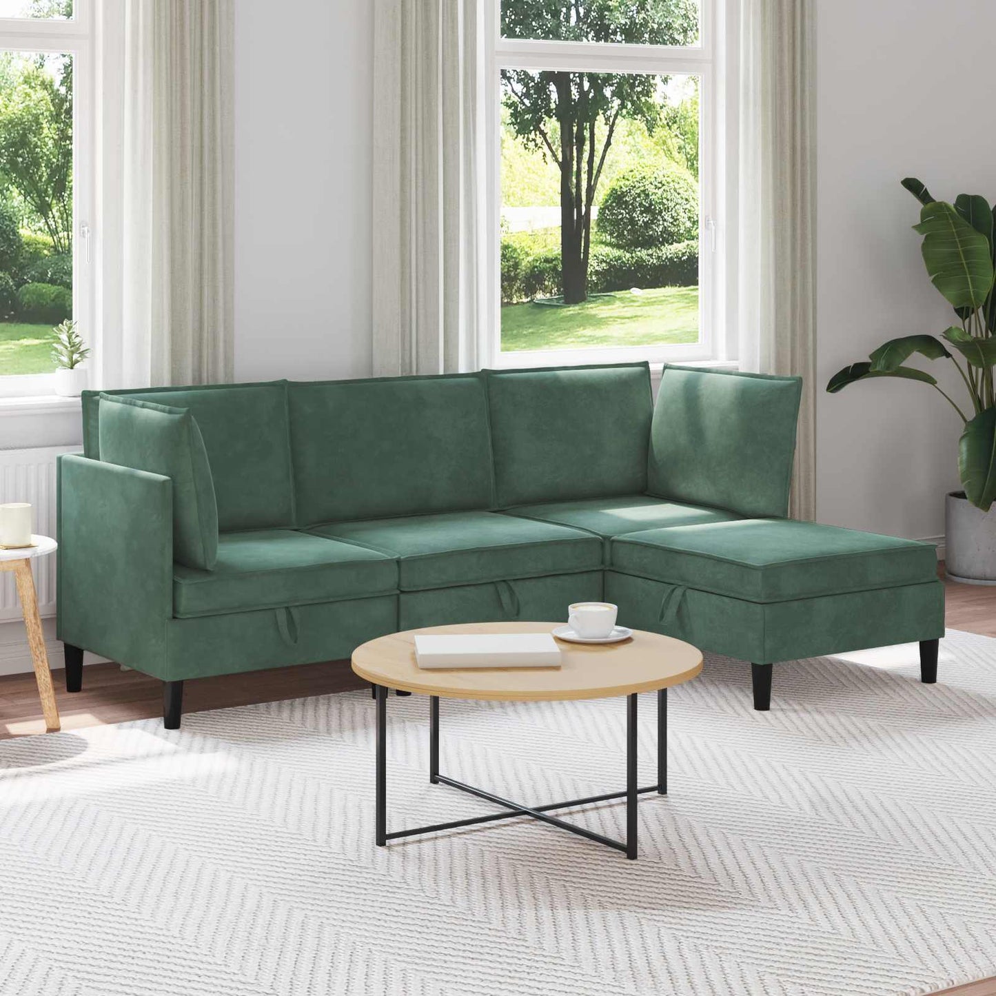 Woonkamer Meubelset met kussen 4 pcs Zeegroen Fluweel