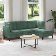 Woonkamerset zeegroen fluweel 210x140x82 cm